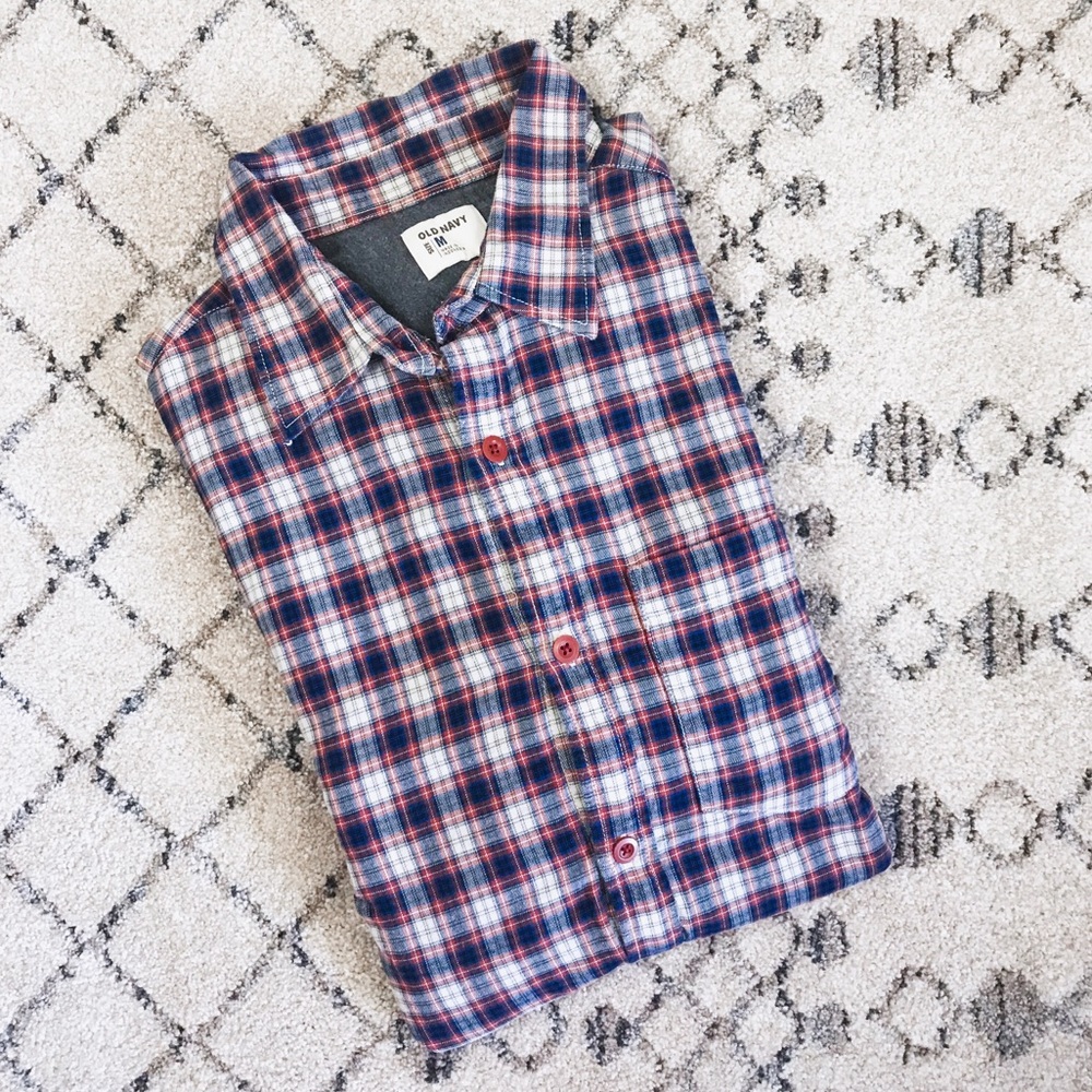 2 for $30 Old Navy Red & Blue Checkered Button Down Shirt